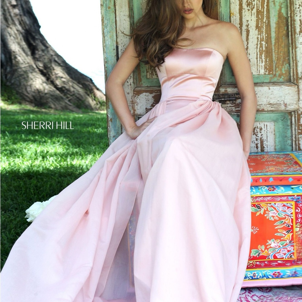 Sherri Hill Blush Strapless Dress